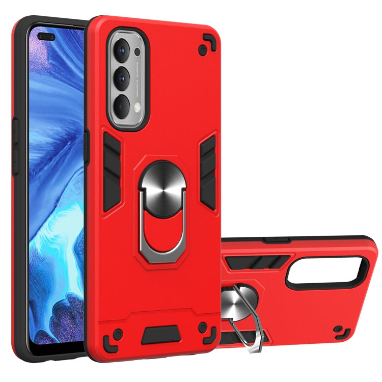 For OPPO Reno4 4G Armour Series PC + TPU Protective Case with Ring Holder