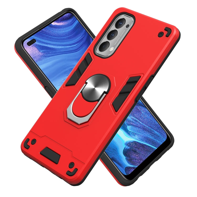 For OPPO Reno4 4G Armour Series PC + TPU Protective Case with Ring Holder