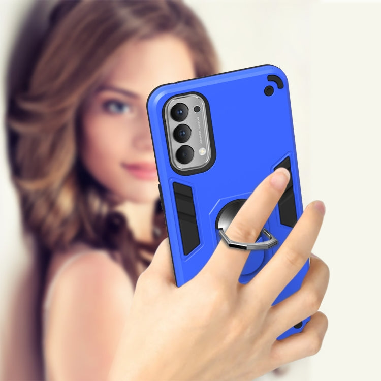 For OPPO Reno4 4G Armour Series PC + TPU Protective Case with Ring Holder