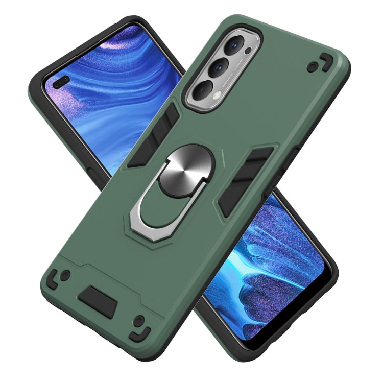 For OPPO Reno4 4G Armour Series PC + TPU Protective Case with Ring Holder