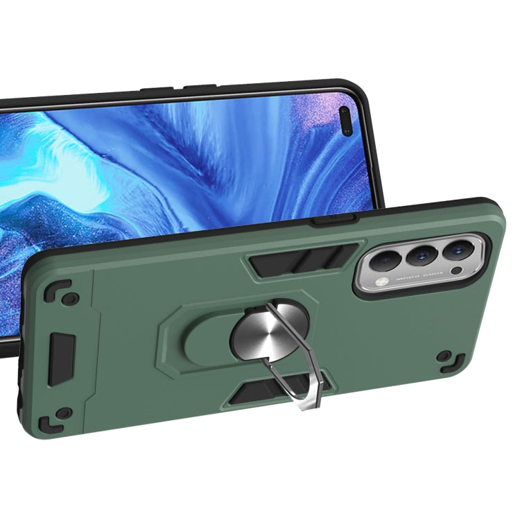 For OPPO Reno4 4G Armour Series PC + TPU Protective Case with Ring Holder