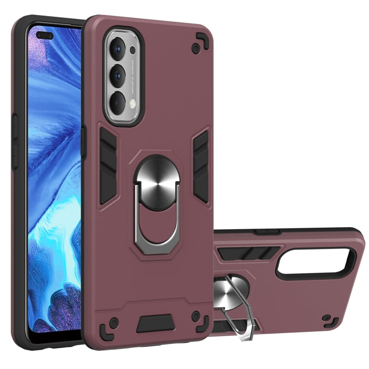 For OPPO Reno4 4G Armour Series PC + TPU Protective Case with Ring Holder