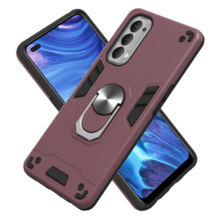 For OPPO Reno4 4G Armour Series PC + TPU Protective Case with Ring Holder