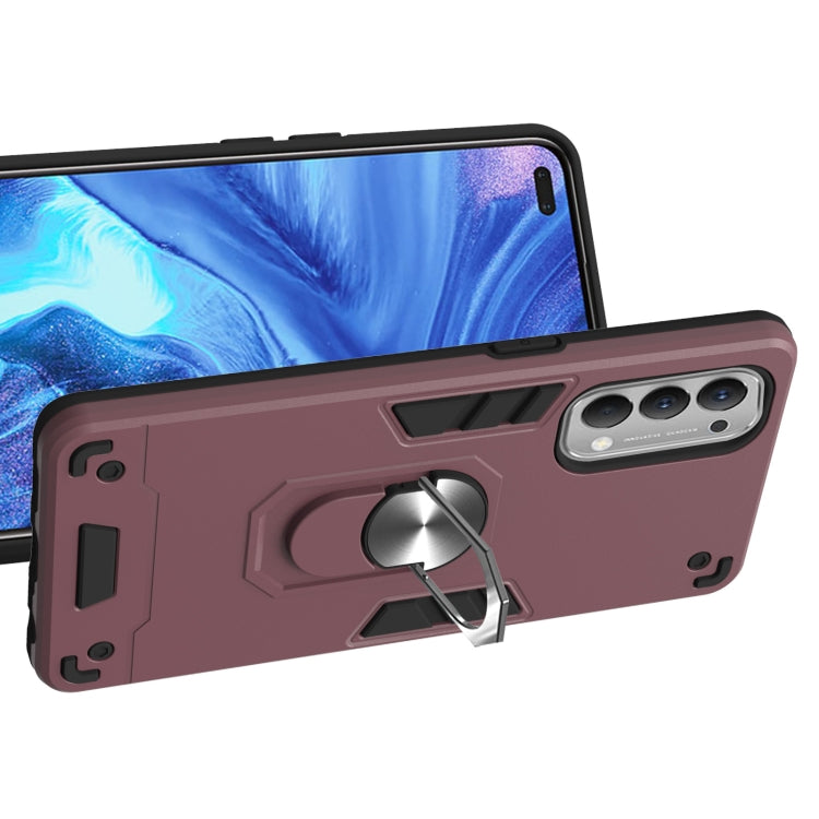 For OPPO Reno4 4G Armour Series PC + TPU Protective Case with Ring Holder
