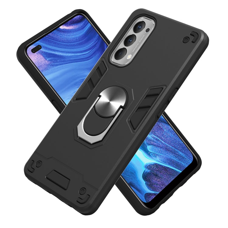 For OPPO Reno4 4G Armour Series PC + TPU Protective Case with Ring Holder