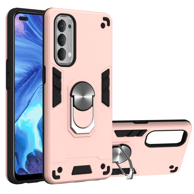 For OPPO Reno4 4G Armour Series PC + TPU Protective Case with Ring Holder