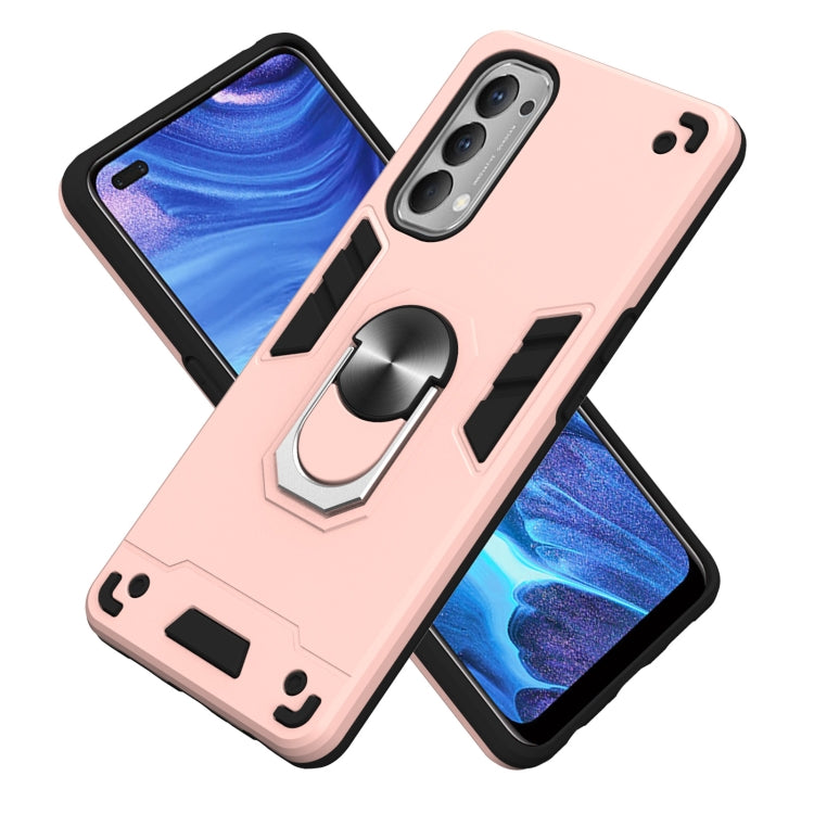 For OPPO Reno4 4G Armour Series PC + TPU Protective Case with Ring Holder