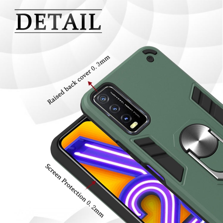 For vivo Y20 Armour Series PC + TPU Protective Case with Ring Holder