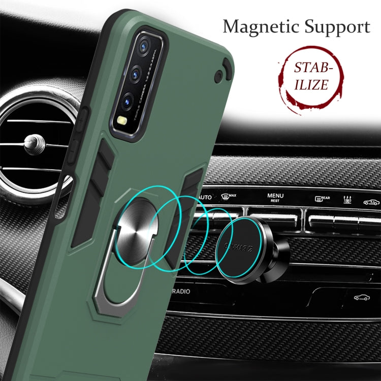 For vivo Y20 Armour Series PC + TPU Protective Case with Ring Holder