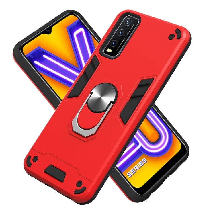 For vivo Y20 Armour Series PC + TPU Protective Case with Ring Holder