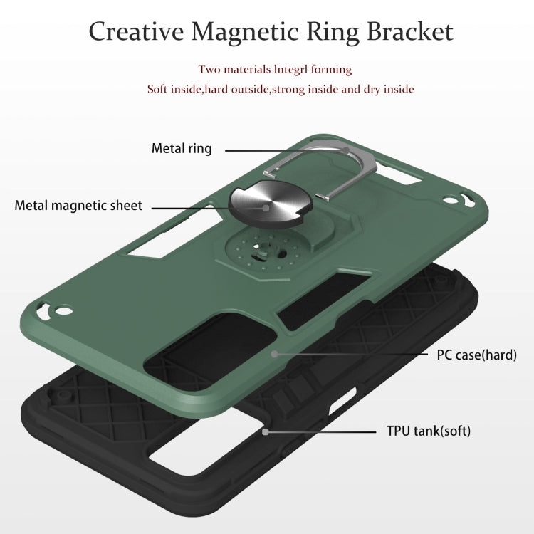 For vivo Y20 Armour Series PC + TPU Protective Case with Ring Holder