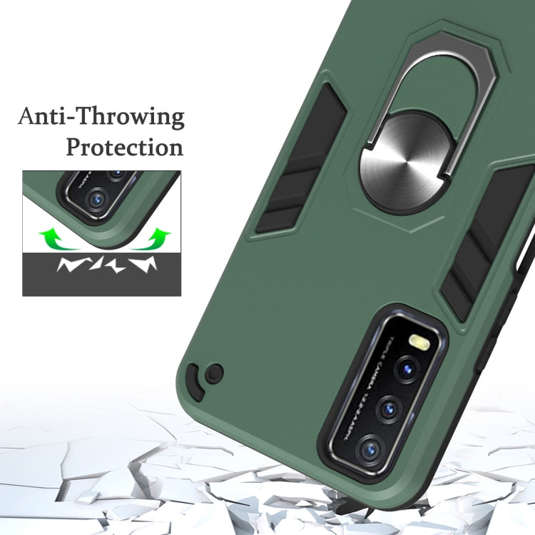For vivo Y20 Armour Series PC + TPU Protective Case with Ring Holder