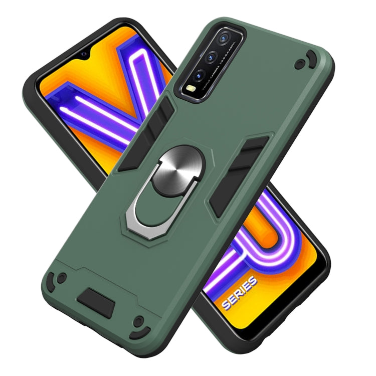 For vivo Y20 Armour Series PC + TPU Protective Case with Ring Holder