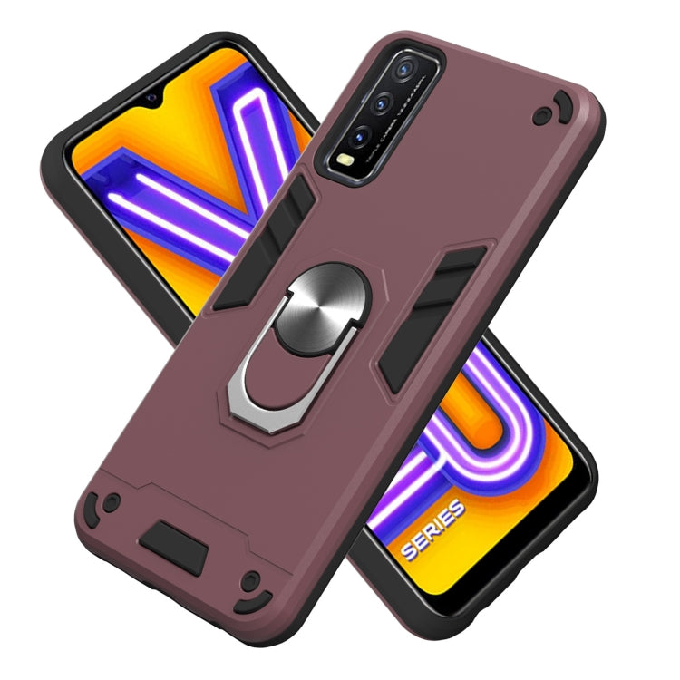 For vivo Y20 Armour Series PC + TPU Protective Case with Ring Holder