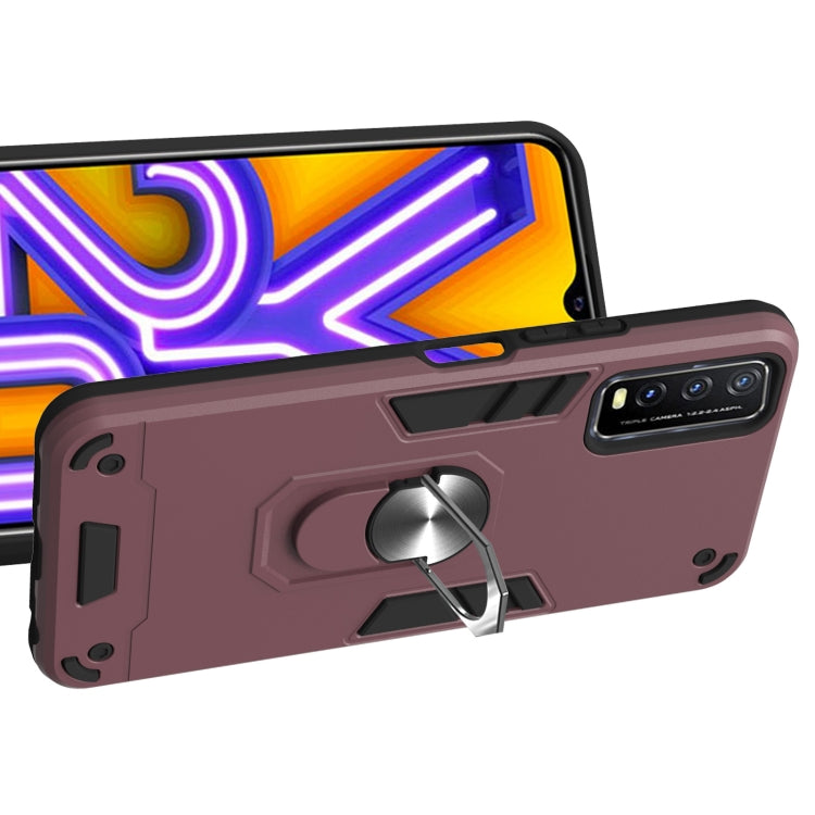 For vivo Y20 Armour Series PC + TPU Protective Case with Ring Holder