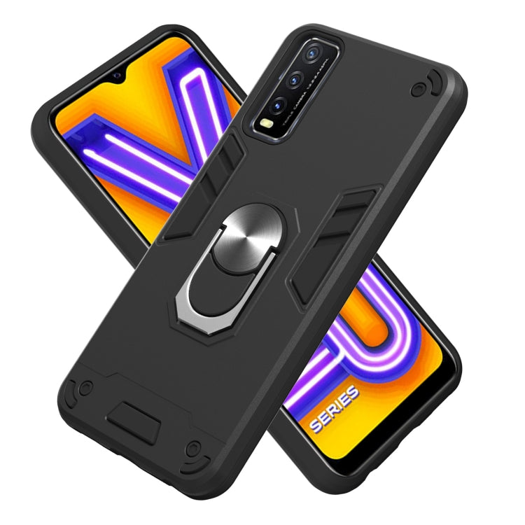 For vivo Y20 Armour Series PC + TPU Protective Case with Ring Holder
