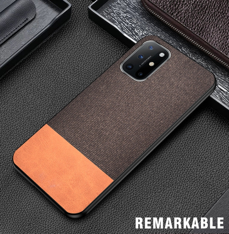 For OnePlus 8T Shockproof Splicing PU + Cloth Protective Case