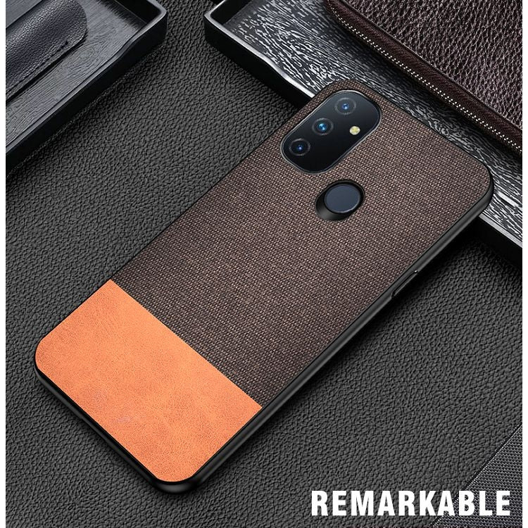 For OnePlus Nord N100 Shockproof Splicing PU + Cloth Protective Case