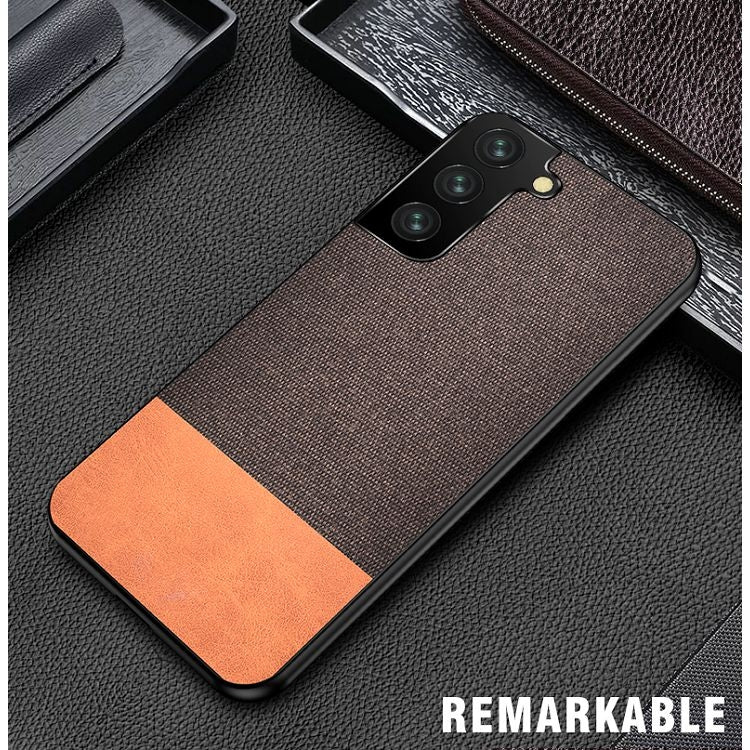 For Samsung Galaxy S21+ 5G Shockproof Splicing PU + Cloth Protective Case