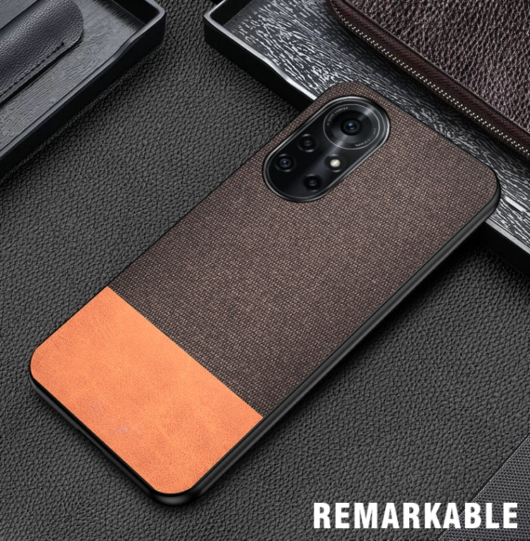 For Huawei Nova 8 Pro 5G Shockproof Splicing PU + Cloth Protective Case