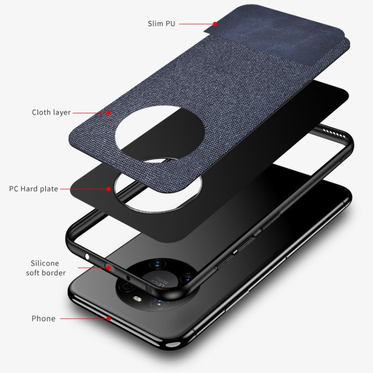 For Huawei Mate 40 Shockproof Splicing PU + Cloth Protective Case