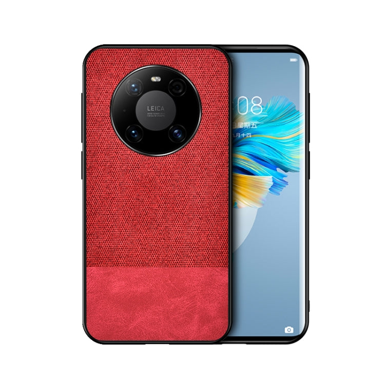 For Huawei Mate 40 Pro Shockproof Splicing PU + Cloth Protective Case