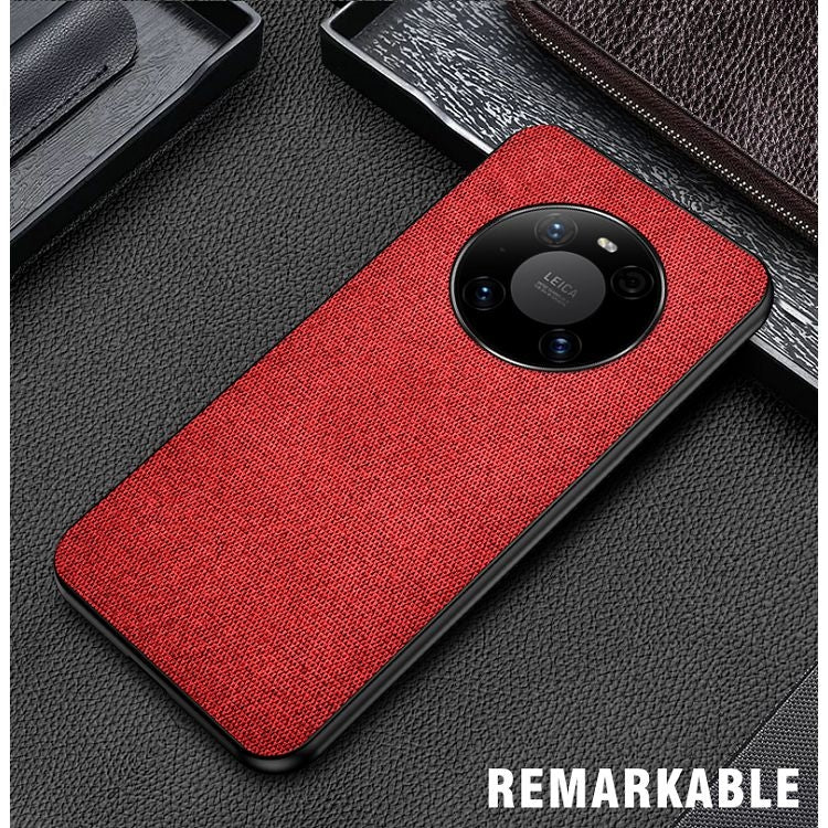 For Huawei Mate 40 Pro+ Shockproof Splicing PU + Cloth Protective Case