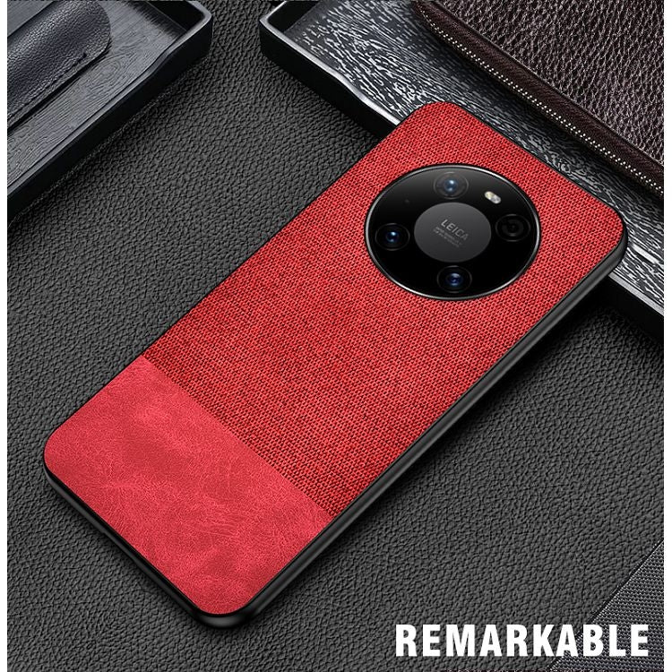 For Huawei Mate 40 Pro+ Shockproof Splicing PU + Cloth Protective Case