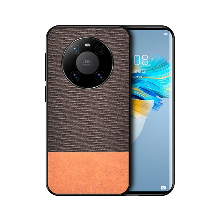For Huawei Mate 40 Pro+ Shockproof Splicing PU + Cloth Protective Case
