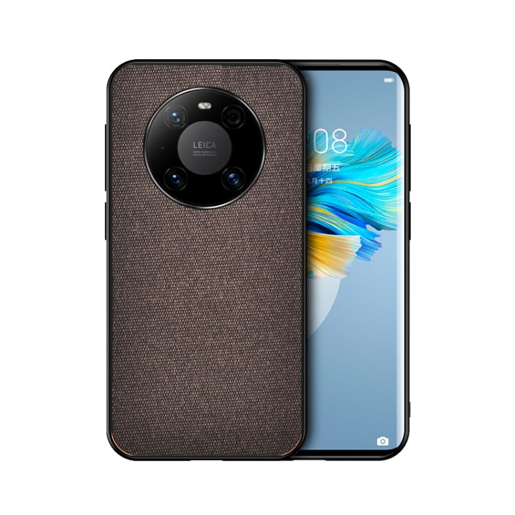 For Huawei Mate 40 Pro+ Shockproof Splicing PU + Cloth Protective Case