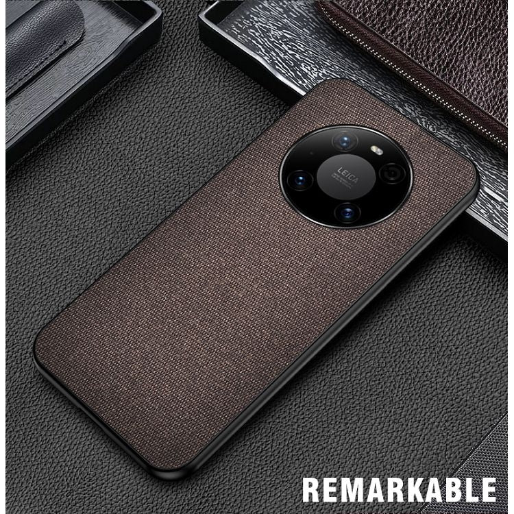 For Huawei Mate 40 Pro+ Shockproof Splicing PU + Cloth Protective Case