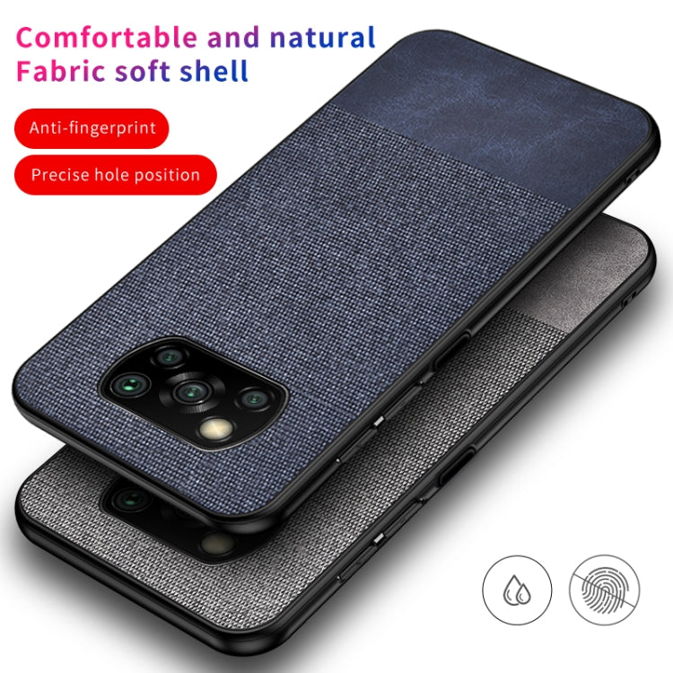 For Xiaomi Poco X3 NFC Shockproof Splicing PU + Cloth Protective Case