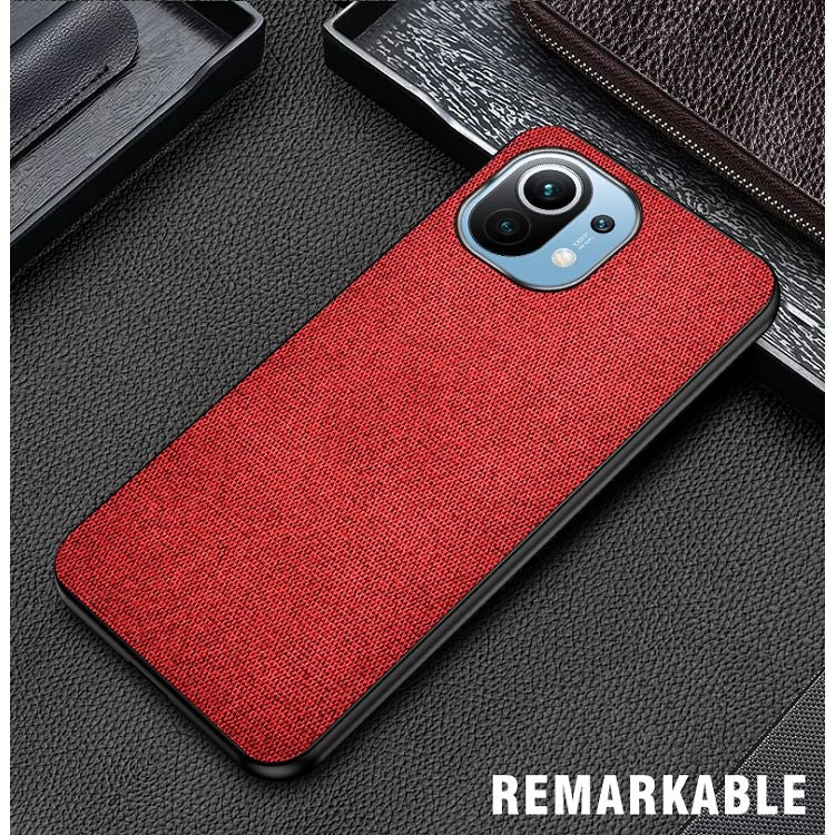 For Xiaomi Mi 11 Shockproof Splicing PU + Cloth Protective Case