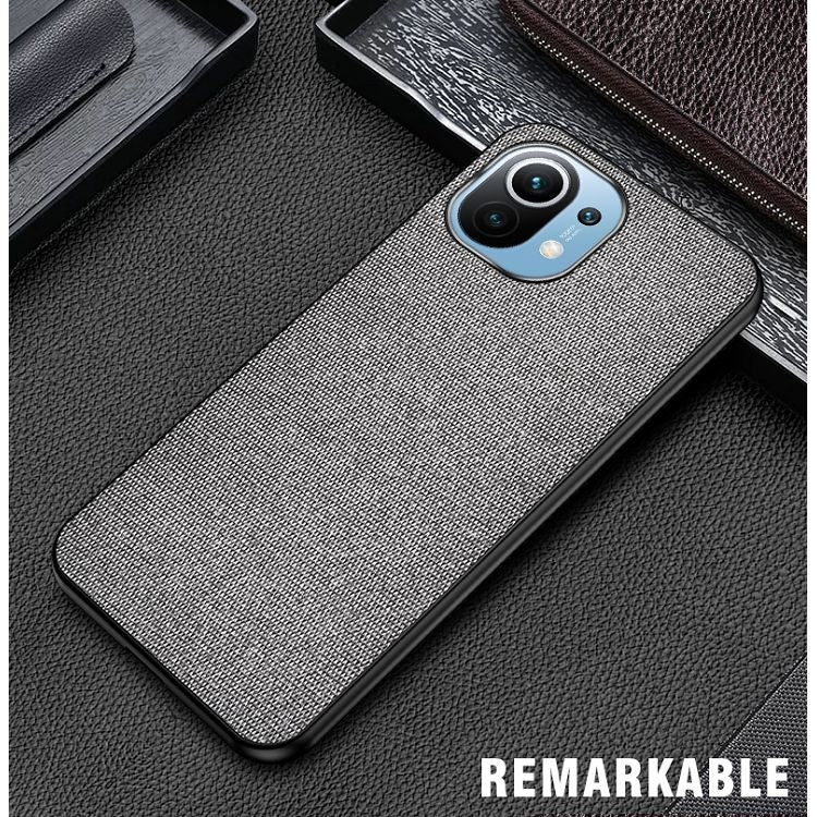 For Xiaomi Mi 11 Shockproof Splicing PU + Cloth Protective Case