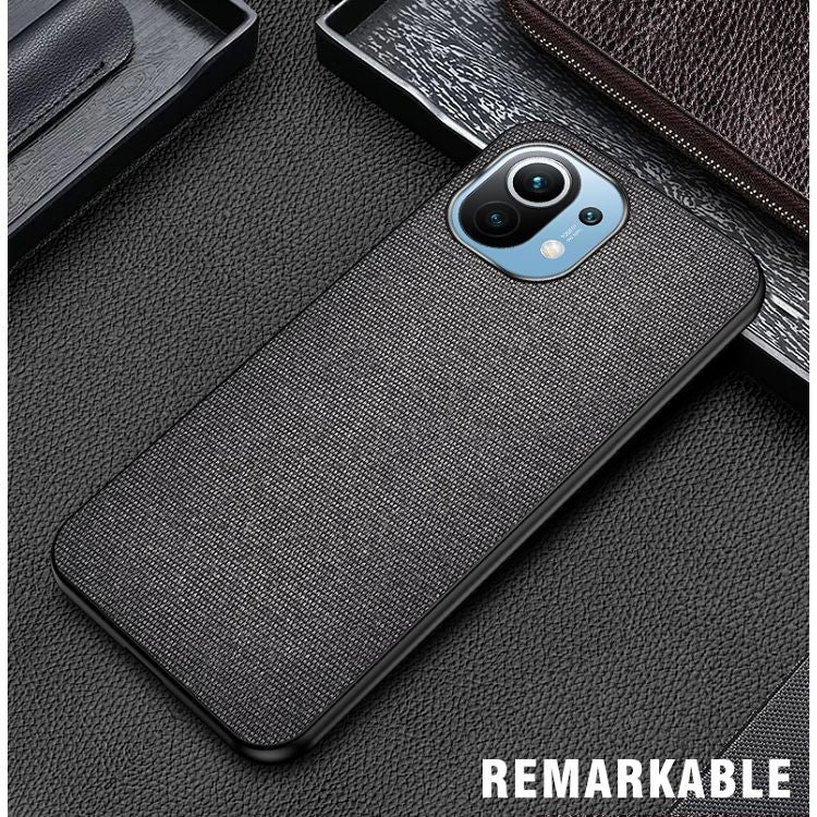 For Xiaomi Mi 11 Shockproof Splicing PU + Cloth Protective Case