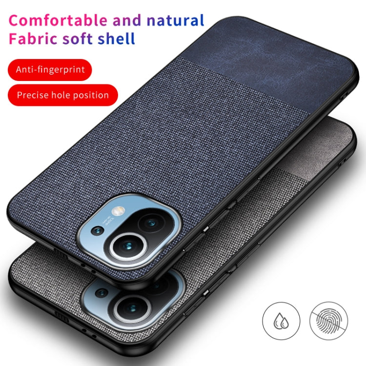 For Xiaomi Mi 11 Shockproof Splicing PU + Cloth Protective Case