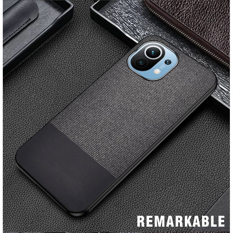 For Xiaomi Mi 11 Shockproof Splicing PU + Cloth Protective Case