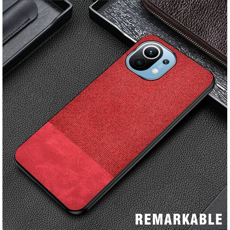 For Xiaomi Mi 11 Shockproof Splicing PU + Cloth Protective Case