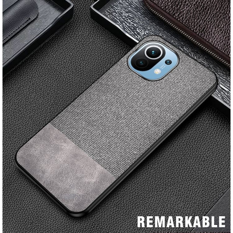 For Xiaomi Mi 11 Shockproof Splicing PU + Cloth Protective Case