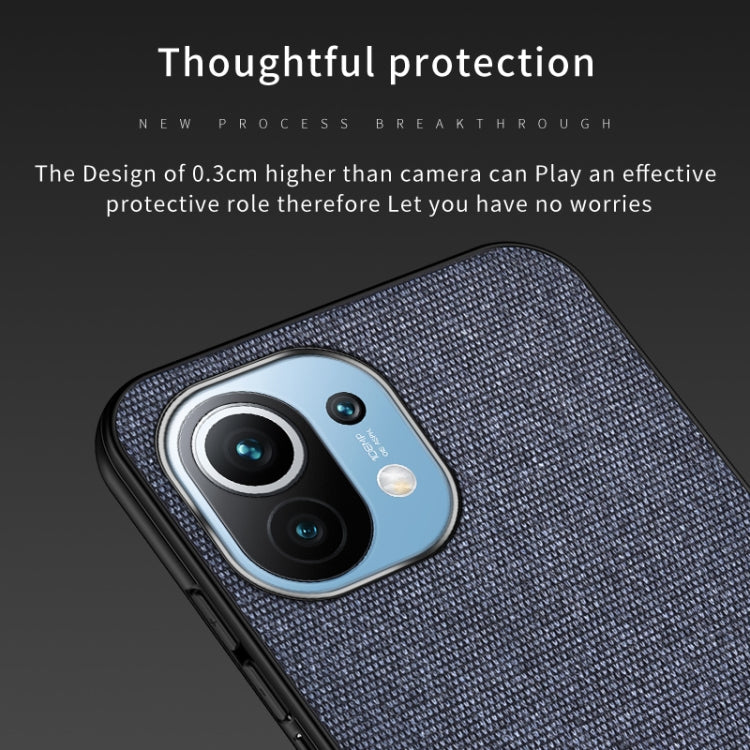 For Xiaomi Mi 11 Shockproof Splicing PU + Cloth Protective Case