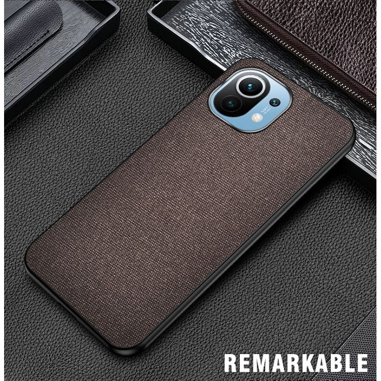 For Xiaomi Mi 11 Shockproof Splicing PU + Cloth Protective Case