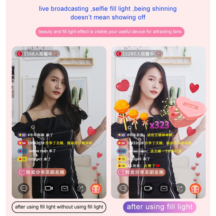 RK46 5 In 1 Cat Claw Shape Anchor Live Broadcast Beauty Selfie Fill Light Set