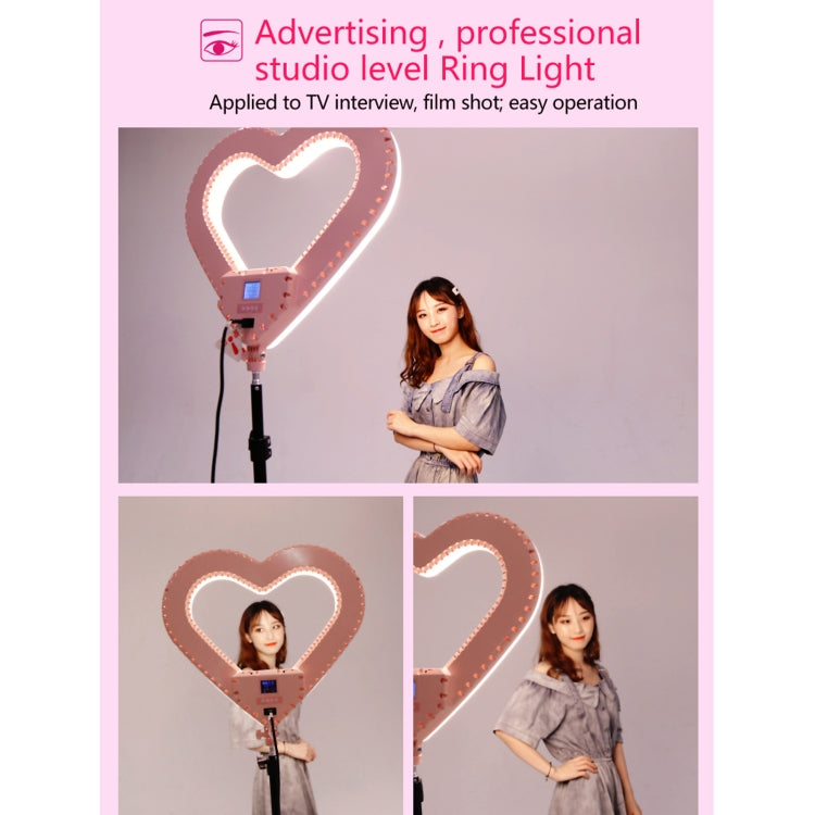RK51 51cm Heart Shape Live Broadcast Beauty Ring Selfie Fill Light without Tripod