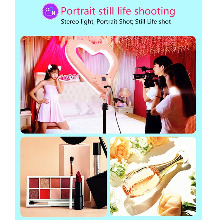 RK51 51cm Heart Shape Live Broadcast Beauty Ring Selfie Fill Light without Tripod