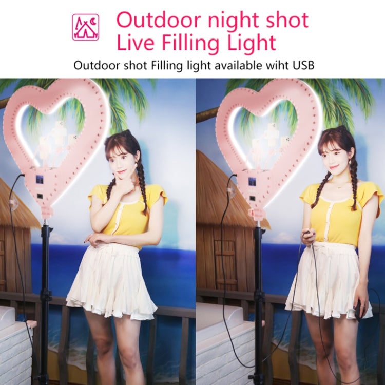 RK51 51cm Heart Shape Live Broadcast Beauty Ring Selfie Fill Light without Tripod