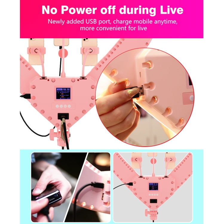 RK51 51cm Heart Shape Live Broadcast Beauty Ring Selfie Fill Light without Tripod