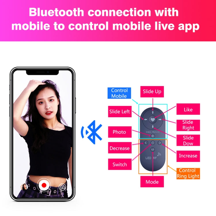 RK51 51cm Heart Shape Live Broadcast Beauty Ring Selfie Fill Light without Tripod