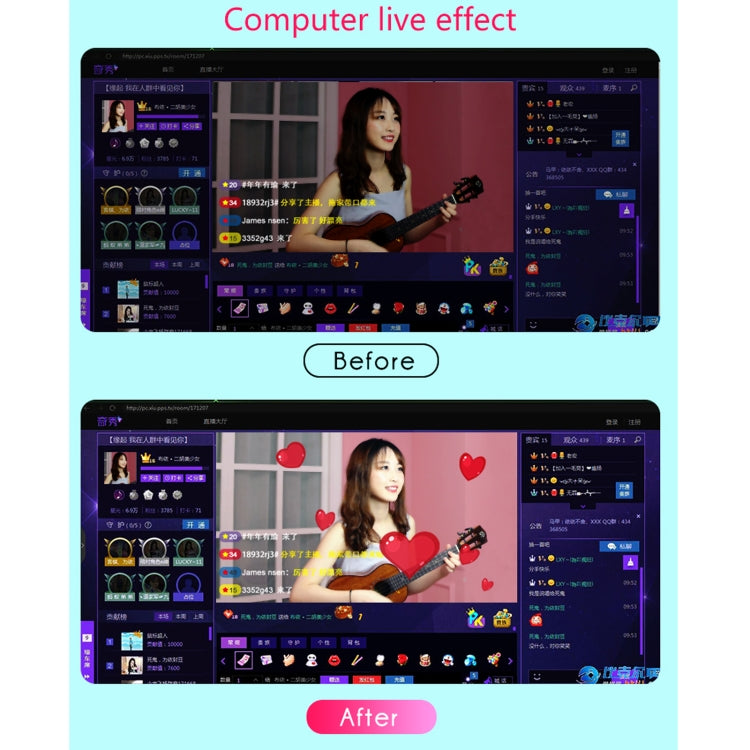 RK51 51cm Heart Shape Live Broadcast Beauty Ring Selfie Fill Light without Tripod