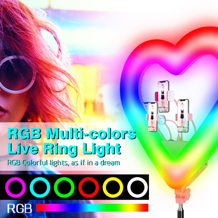 RK51 51cm Heart Shape Live Broadcast Beauty Ring Selfie Fill Light without Tripod