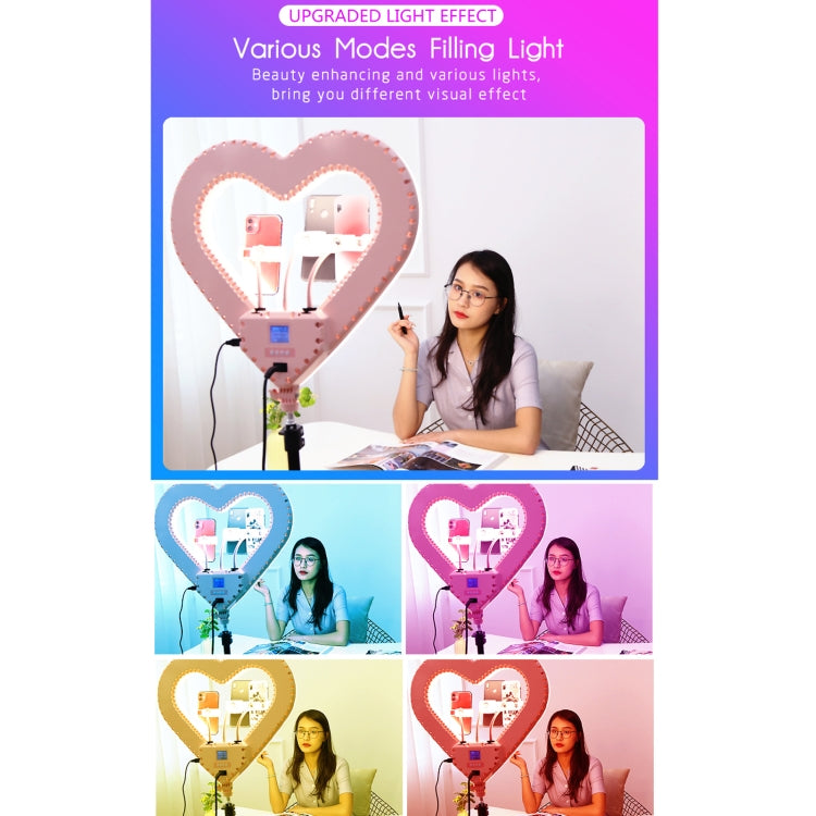 RK51 51cm Heart Shape Live Broadcast Beauty Ring Selfie Fill Light without Tripod